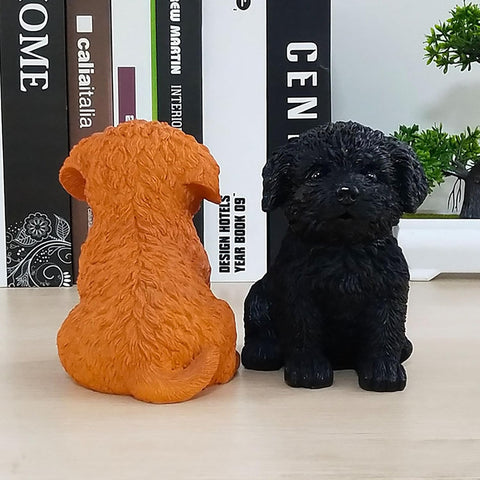 Garden Dog Statue Sculpture Decoration Garden Decoration Garden Dog Statue Sculpture Resin Bichon Frise Dog Flower Pot Crafts Outdoor Garden Decor