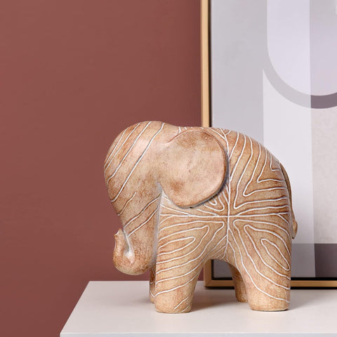 Elephant Statue, African Animal Decor, Wooden Elephant Gift for Women, Boho Decor for Living Room, Shelf, Office