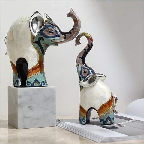 Sculpture Tabletop Elephant Furnishings, Accessories, a Pair of Living Room TV Wine Crafts Porch Jewelry Wedding Gifts Statue of Wealth Statues