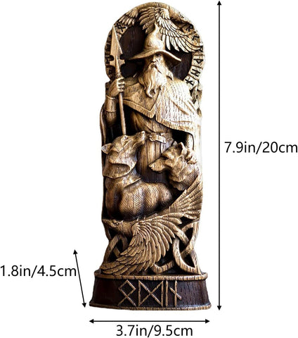 Norse Gods Odin Statue Altar Goddess Statue Resin Craft Viking Mythology Scandinavian Pantheons Home Wine Cabinet Orament