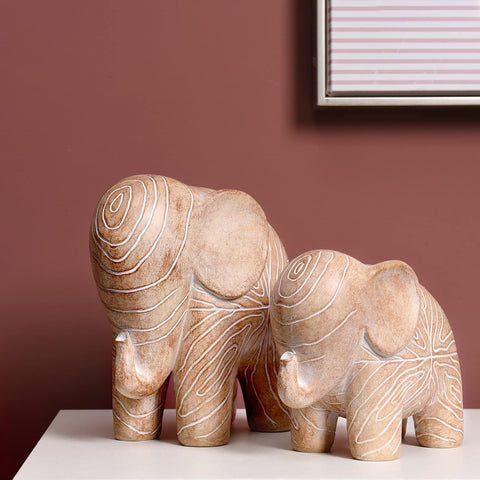 Elephant Statue, African Animal Decor, Wooden Elephant Gift for Women, Boho Decor for Living Room, Shelf, Office