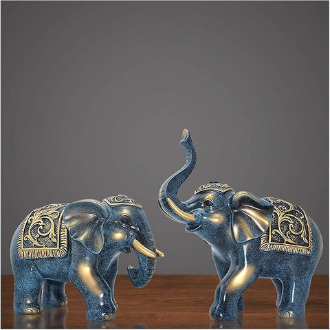 Sculpture Tabletop Elephant Statue Decoration Lucky Elephant Furnishing Living Room Wine Cabinet Entrance Opening Gift Decor Statue