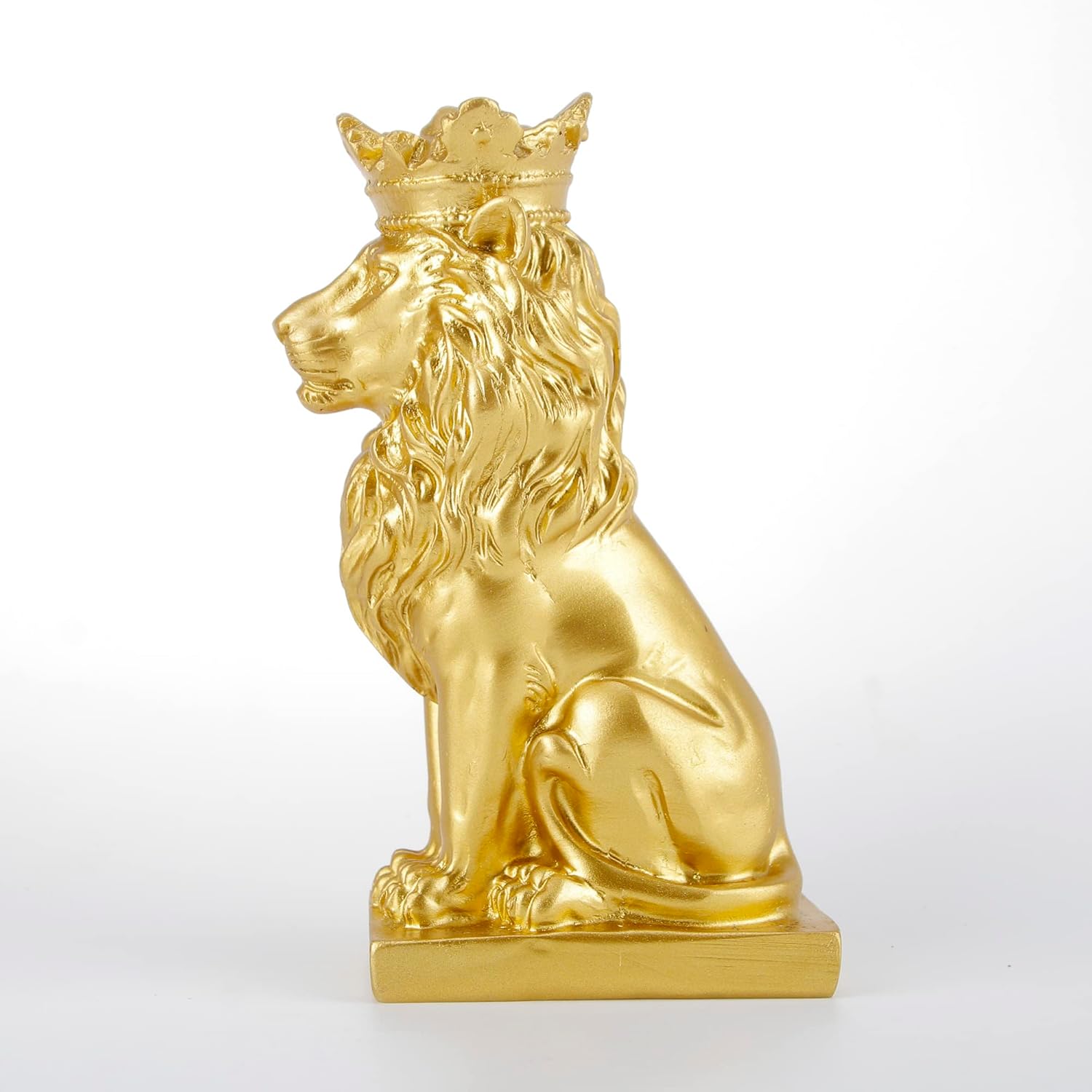 Golden Crown Lion King Statue Decor for Shelf Nordic Style Home and Study Decoration Royal King Lion Figurine Home Decorations