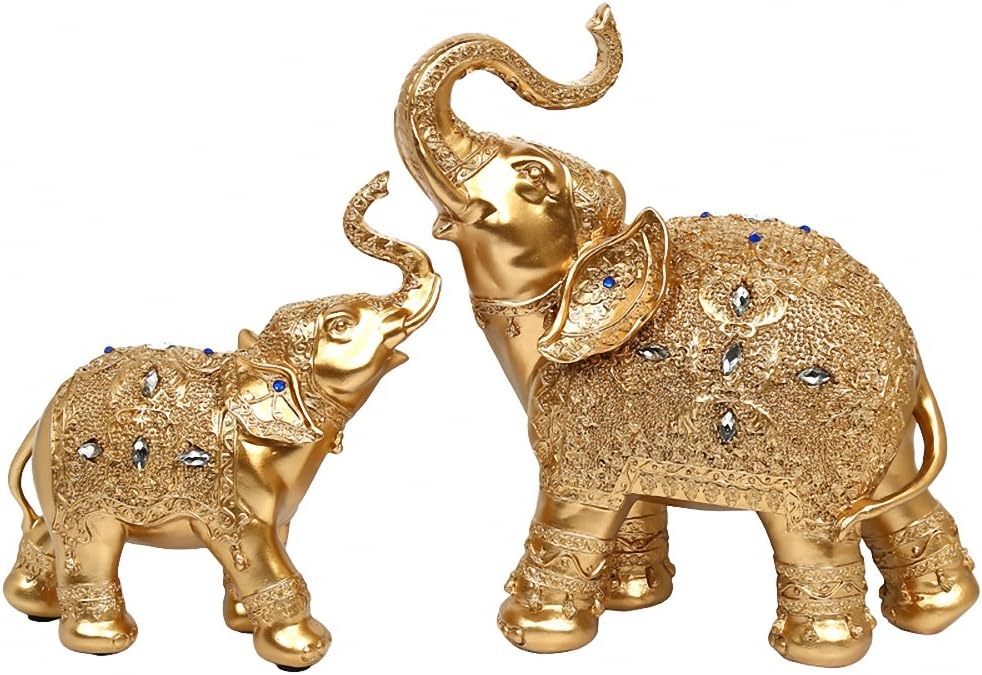 Large Size Feng Shui Mother and Baby Elephant Wealth Lucky Statue/Figurine,Home Decor Gift