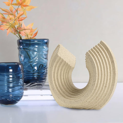 Wave Abstract Statues Shelf Decor, Resin Modern Art Sculpture Decoration, Home Decor Accents for Room Office Desk Table