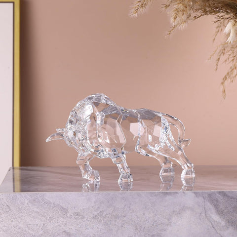 Bull Statue Feng Shui Wall Street Bull Statue, Stock Market Charging Bull Sculpture Office Desk Decorative, Gold Bull Figurines for Tv Stand Knick Knacks Home Decor for Shelves para