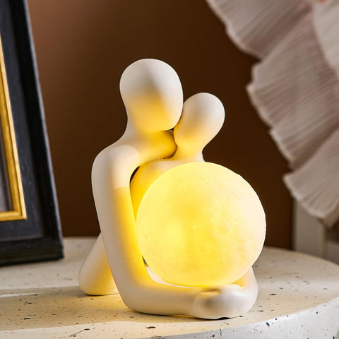 Octdays Ceramic Couple Statue Decor: Couple Hugging Sculpture for Home Decor Modern Abstract Art Figurines for Living Room Office Bedroom Nightstand Gifts for Anniversary Valentine Birthday