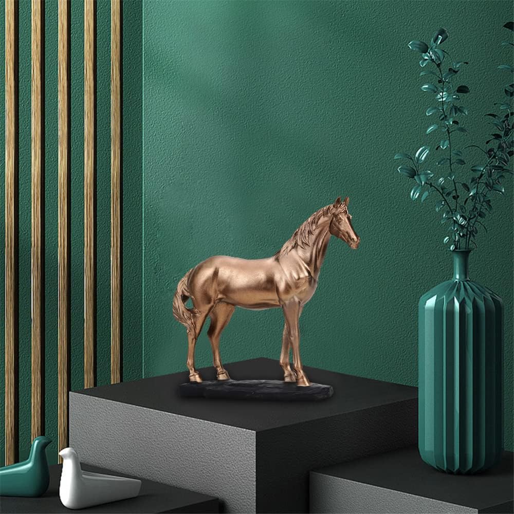 Horse Sculpture Statue, Polyresin Decorative Horse Ornament, Collectible Horse Figurine for Home, Office, Desktop