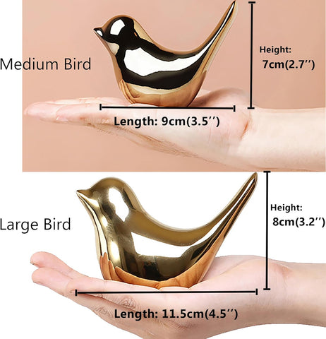 FANTESTICRYAN Small Birds Statues Gold Home Decor Modern Style Figurine Decorative Ornaments for Living Room, Bedroom, Office Desktop, Cabinets