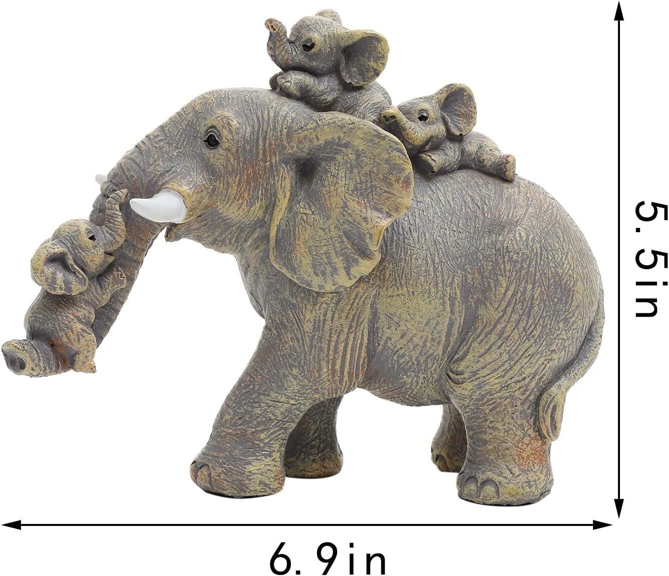 Elephant Gifts for Women,Elefantes Sala De La Suerte Decorativos,Cute Statue Decor Brings Love, Grayish Yellow Figurines Home Decoration Living Room