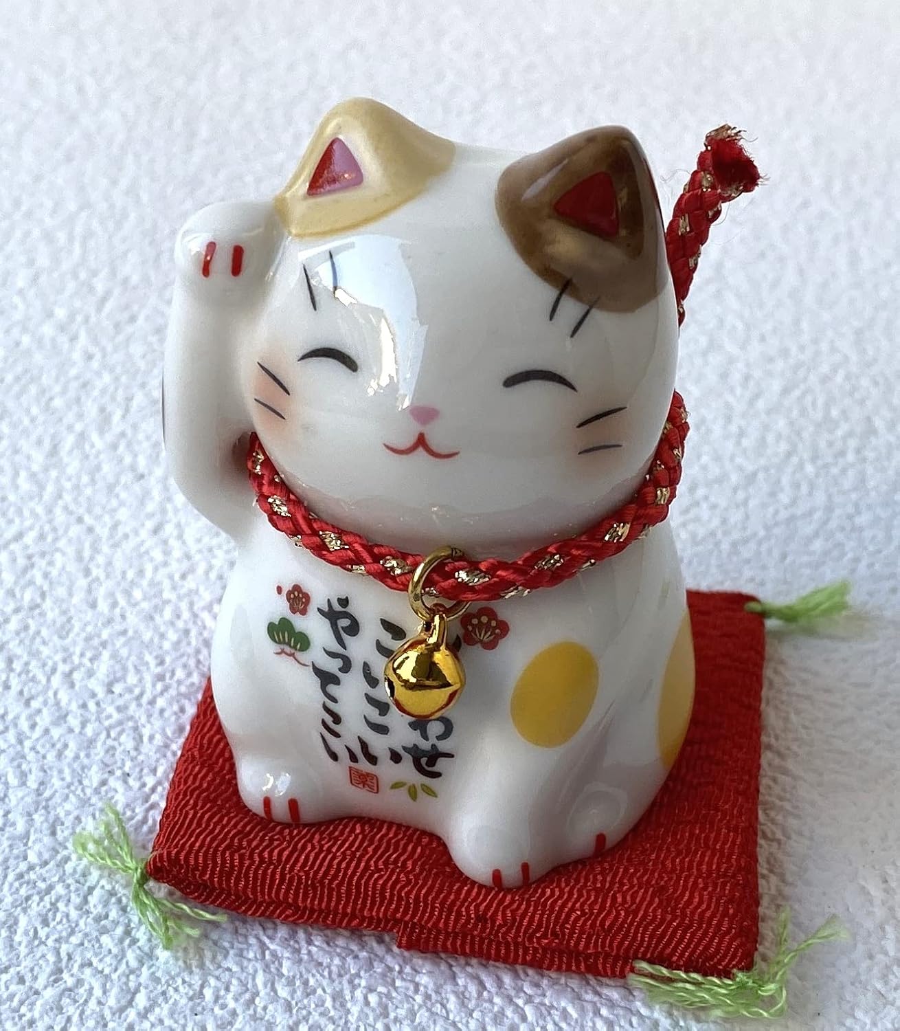 Maneki Neko Japanese Lucky cat Mino Ware Brown Tabby Japan Import