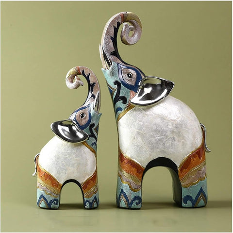 Sculpture Tabletop Elephant Furnishings, Accessories, a Pair of Living Room TV Wine Crafts Porch Jewelry Wedding Gifts Statue of Wealth Statues