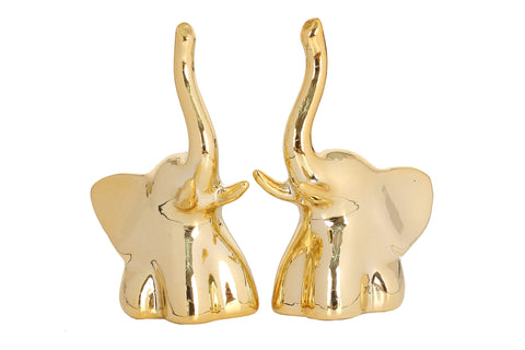 Gold Small Animal Statue Rabbit Statue Decor Modern Style Ceramic Rabbit Figurine Statues for Home Decor Accents Living Room Office Table Bookshelf Desk Bedroom Decorative Objects