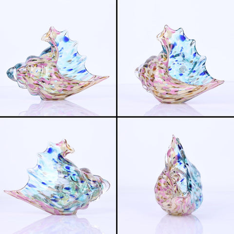 Glass Conch Shell Glass Sea Shells Conch Shell Decor Glass Sea Life Figurines Blown Glass Decor Coastal Home Decor For Dining Tables, Entryways, Coffee Tables, Living Rooms (Aurora Dream Shell)