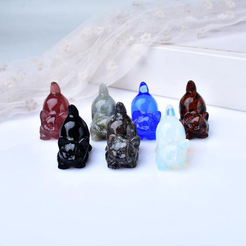 Flame Stone Cat Crystal Statue Healing Crystal Reiki Meditation Pocket Gem Guardian Sculpture Home Study Table Desk Decor Collection Gift for Loved Ones