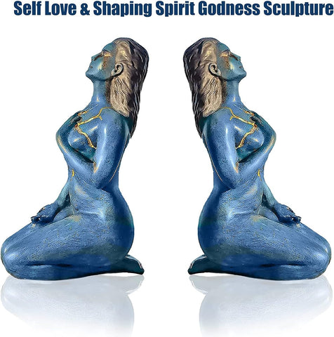 Self Love & Shaping Spirit Godness Sculpture 7.1inch Healing Goddess Sculpture Self Love Statue Art, Resin Crafts Ornaments Garden Home Decor Valentine's Day Easter Gift