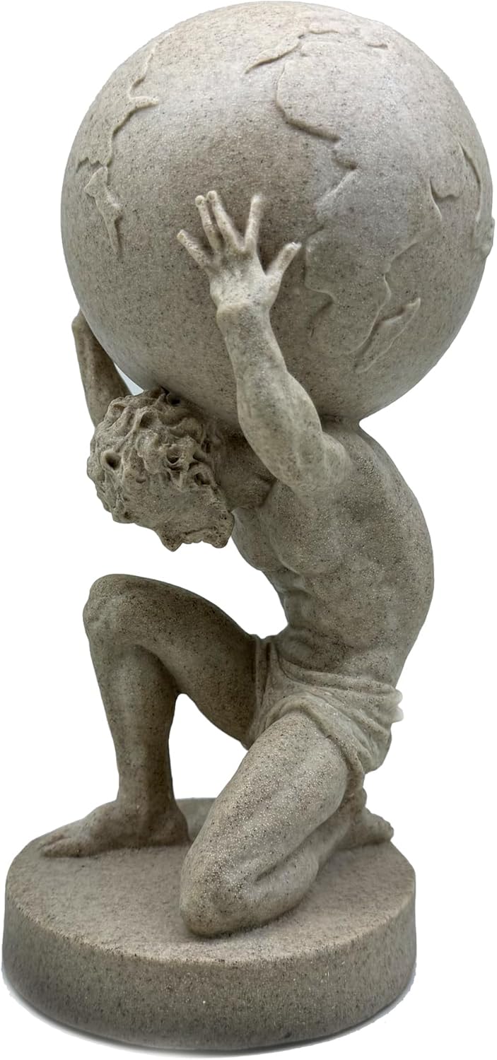 11 Inch Large Atlas Holding World Greek God Statue Sculpture Collectible Figurine Home Decor Living Room Desktop Decoration