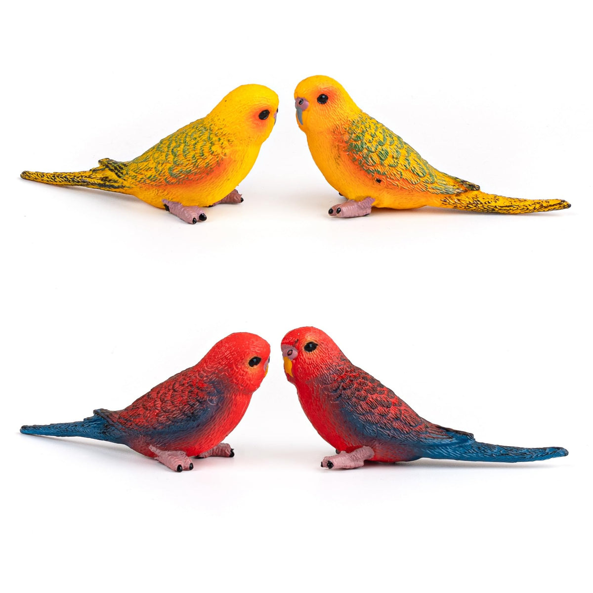 AUEAR, 4 Pack Bird Decorative Figurines Mini Cute Fake Parrot Parakeet Animal Ornament for Home Decor Garden Cake Decoration