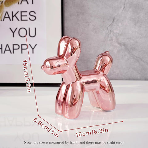 Large Cute Ceramics Balloon Dog Statue Crafts Living Room Desktop Decorations,Handmade Modern Small Ceramic Animal Statue Ornament Home Decor Accents