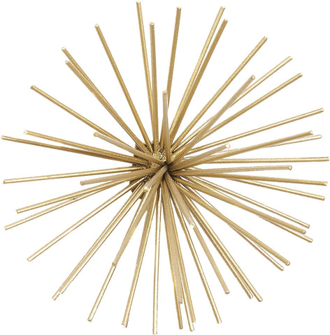 Deco 79 Metal Starburst 3D Long Spike Wall Decor, Set of 3 6", 9", 12"W, Gold