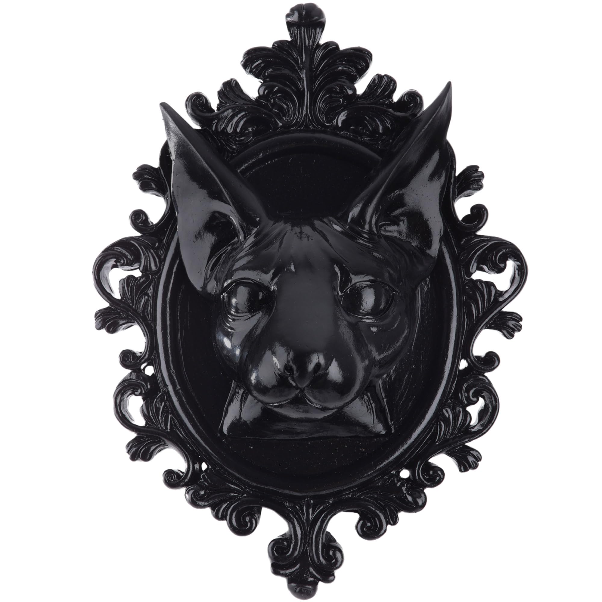 UITWMKTG Animal Head Wall Decor Black Gothic Wall Sculpture Home Decor Statue for Living Room Bedroom Halloween Decoration for Men Women Bat