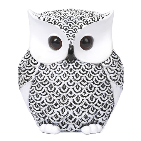 Owl Statue Home Decor Small Owl Figurines Shelves Decorations for Home Office Living Room Decor Gifts for Owl Lovers (Black-Green)