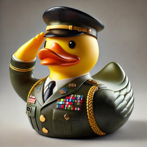 Veterans Memorial Duck, 2025 Navy Veterans Memorial Duck, 3 Inch Resin Militarys Duck Statue Armys Duck Figurine Cute and Funny Commemorative Saluting Duck Ornament for Desktop Car Ashboard