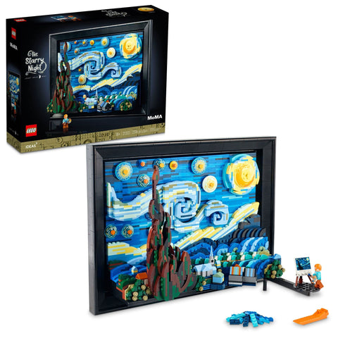 LEGO Ideas Vincent Van Gogh The Starry Night - 3D Puzzle Building Set for Adults, Ages 18+ - Beautifully Detailed Home Wall Art Decor - Gift Ideas for Artists - 21333