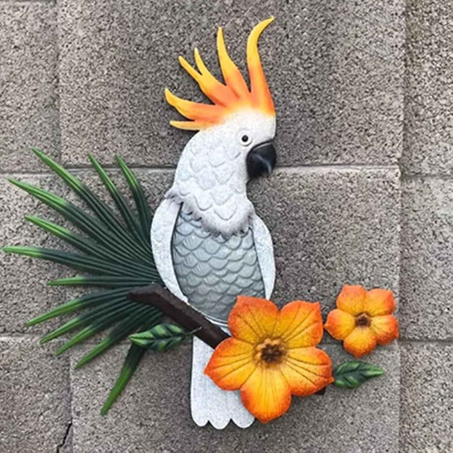 Outdoor Metal Wall Art Parrot Decor for Outside Bird Wall Decor Patio Wall Fence Garden Home Decoration 11 Inch