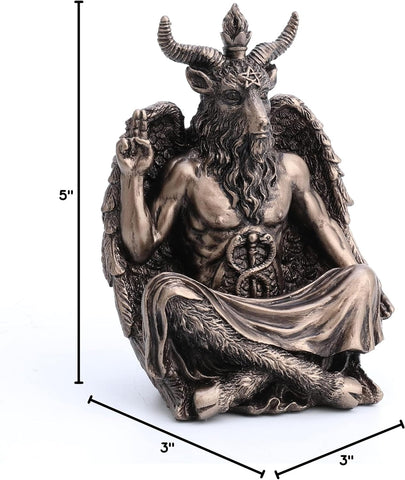 Veronese Design 4 3/4" Statue of Baphomet Sitting Meditation Pose Resin Sculpture Hand Painted Finish