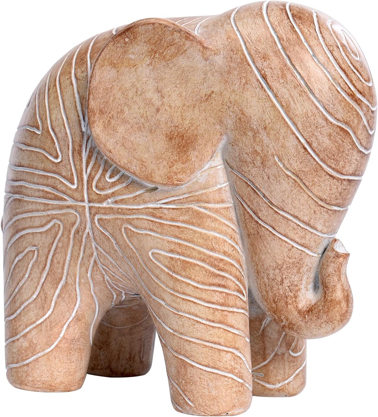 Elephant Statue, African Animal Decor, Wooden Elephant Gift for Women, Boho Decor for Living Room, Shelf, Office（1Pack, Small ）