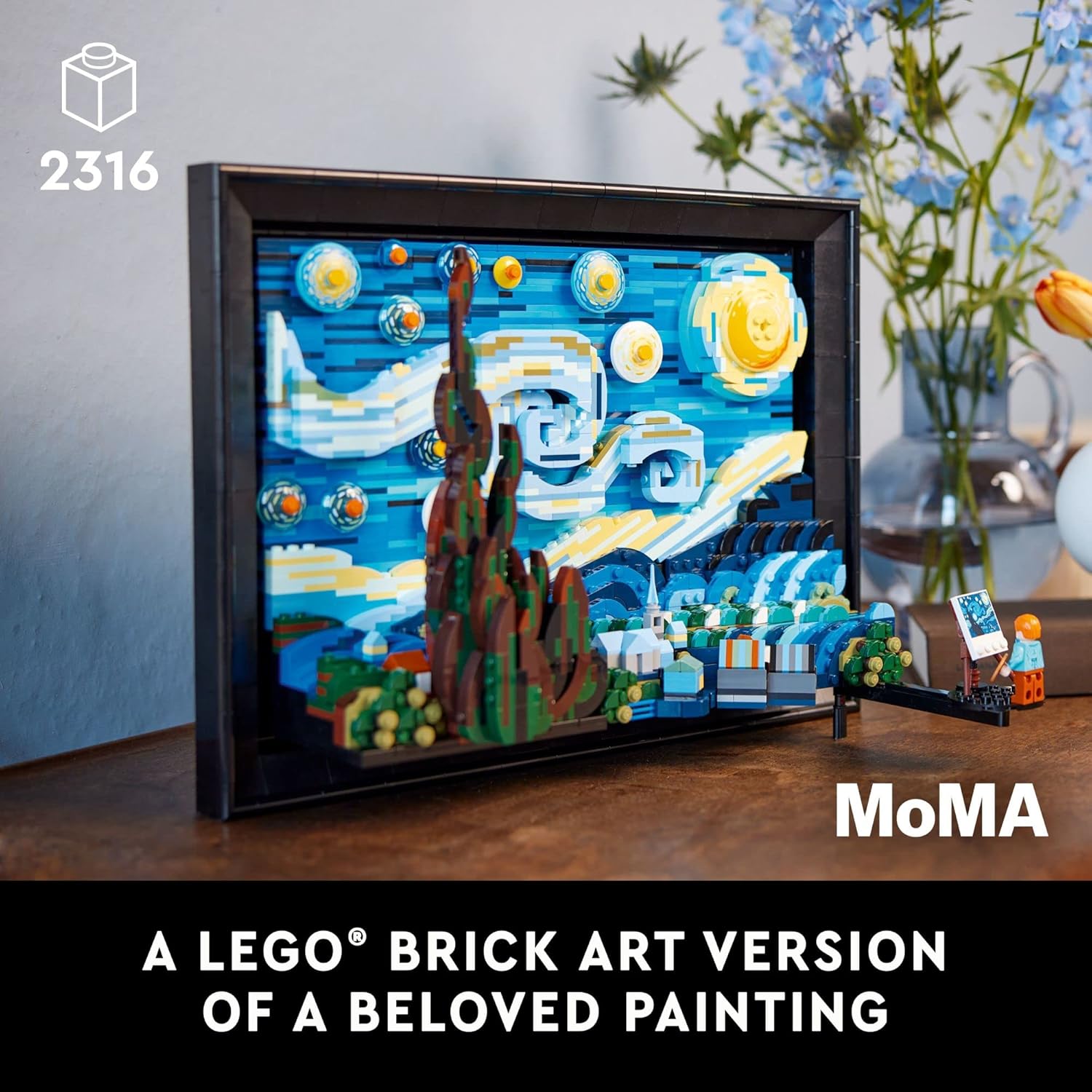 LEGO Ideas Vincent Van Gogh The Starry Night - 3D Puzzle Building Set for Adults, Ages 18+ - Beautifully Detailed Home Wall Art Decor - Gift Ideas for Artists - 21333