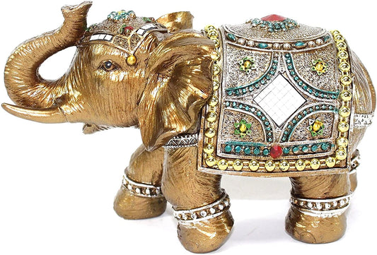 Stunning 6" Elephant Trunk Statue Wealth Lucky Feng Shui Figurine Home Decor Birthday Congratulatory House Warming Gift (G16180) Product Name 1500