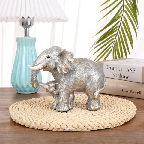 Elephant Gifts for Women,Elefantes Sala De La Suerte Decorativos,Cute Statue Decor Brings Love, Grayish Yellow Figurines Home Decoration Living Room