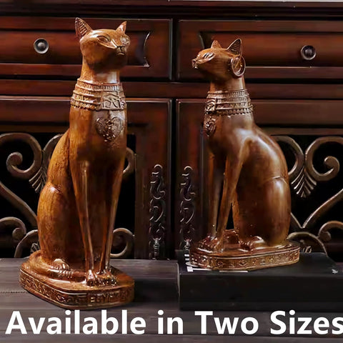 12 inch Tall Black Egyptian Cat Goddess Bastet Statue, Ancient Egypt Bast Figurines Home Decor