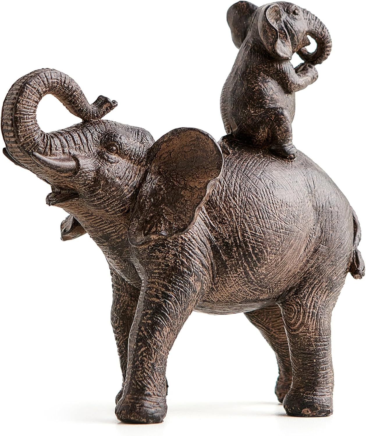 Home Decor Elephant Statue, Rustic Gold Coffee Tabel Bookshelf Decor Acctens, Elephant Decoration for Good Luck, Mom Gifts, Home Living Room Bedroom Office Decorations (Rustic Gold Elephant)