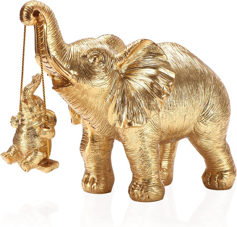 Elephant Statue. Elephant Decor Brings Good Luck, Health, Strength. Elephant Gifts for Women, Mom Gifts. Decorations Applicable Home, Office, Bookshelf TV Stand, Shelf, Living Room - Silver