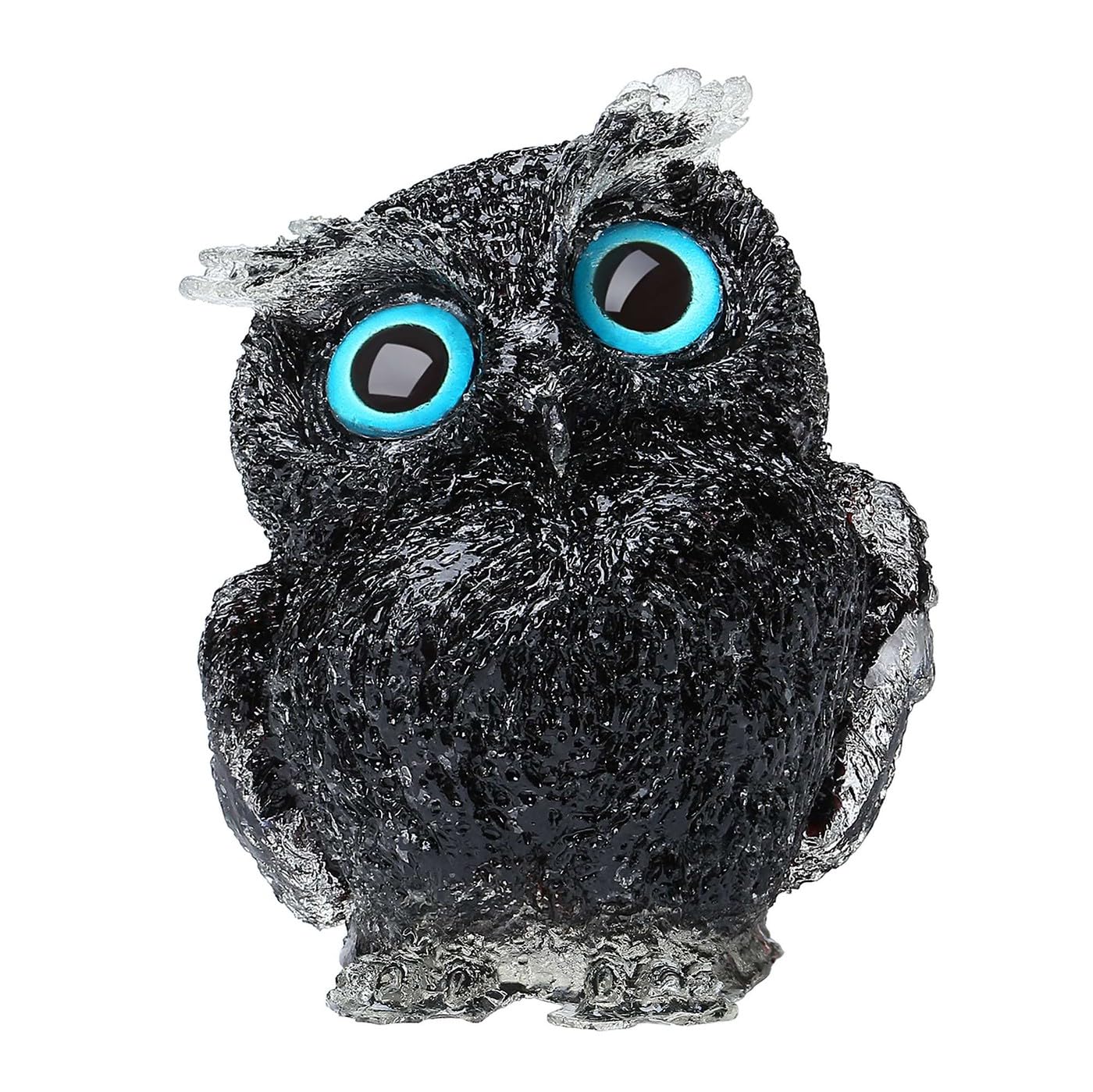 LAIDANLA Aquamarine 2.4" Owl Statue Natural Healing Crystal Cute Owl Animal Figurine Pocket Sculpture Reiki Spiritual Energy Gemstone Home Office Room Desk Decor Gifts for Women Men