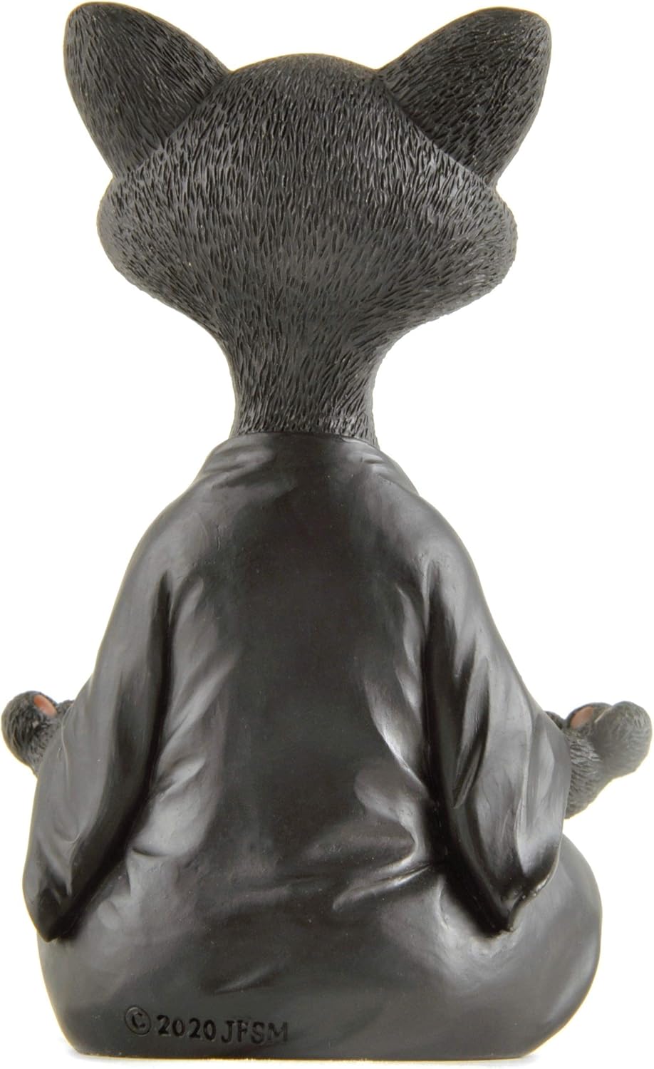 Whimsical Grey Cat Buddha Figurine Meditation Yoga Decor - Happy Cat Collection - Cat Lover Gifts, Yoga Gifts, Meditation Gifts, Zen Namaste Decor Gifts