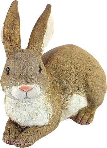 Design Toscano Bashful The Bunny Lying Down Rabbit Outdoor Garden Statue, 5 Inches Wide, 10 Inches Deep, 7 Inches High, Full Color Finish