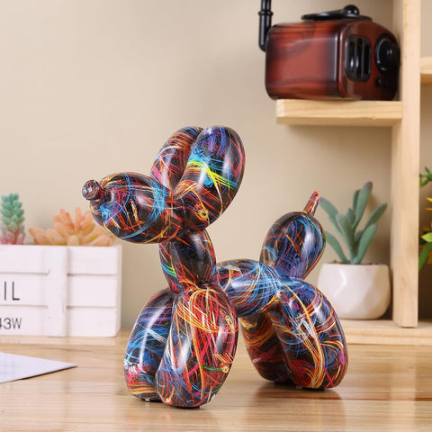 Creative Balloon Dog Sculpture Modern Home Decoration Trendy Animal Art Ornaments Collection Figurine Bedroom Living Room Office Desktop Resin Decors