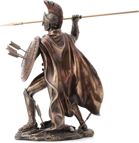 VERONESE DESIGN 8.5" Tall King Leonidas Greek Warrior of Sparta Cold Cast Bronzed Resin Sculpture Statue