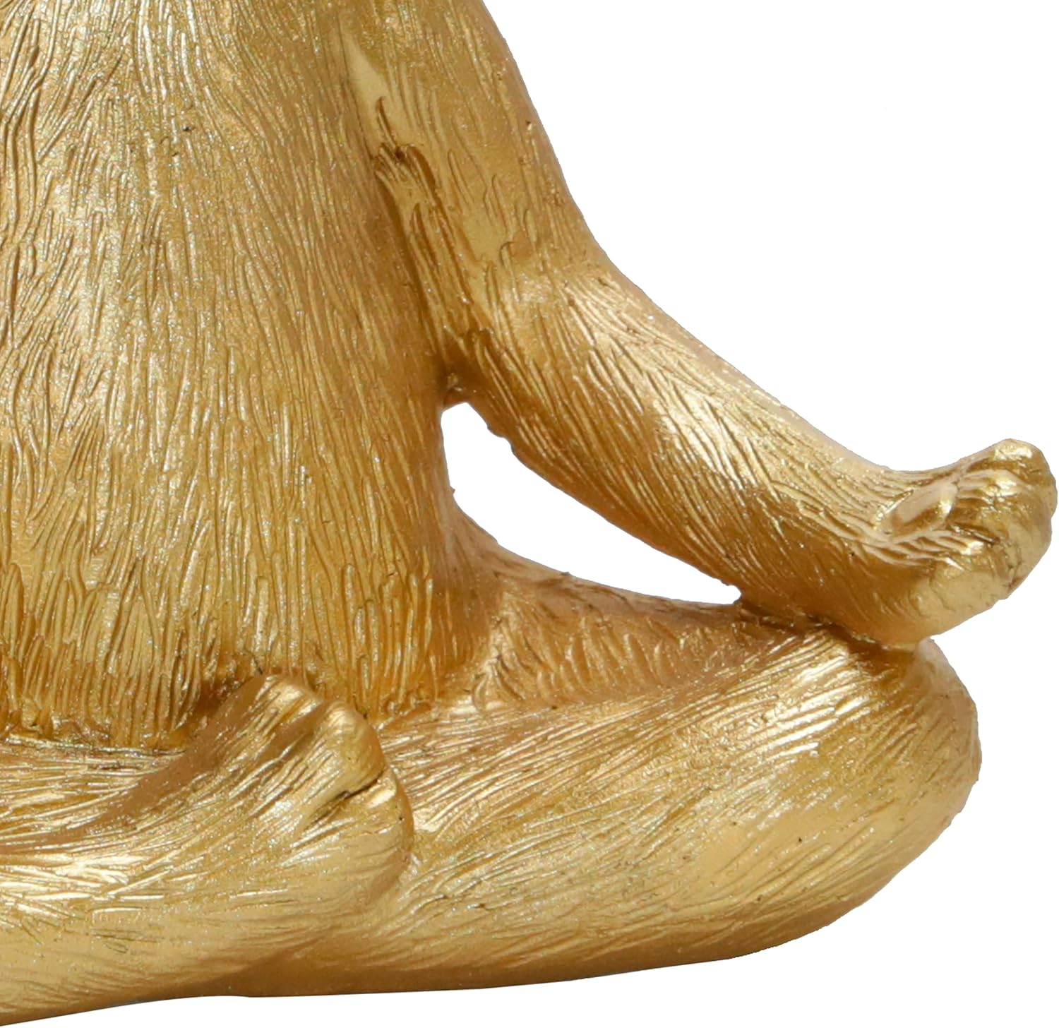 7" Yoga Meditation Dog Figurine - Gold Polyresin Decorative Statue for Home, Office, Patio, Garden, Indoor Decor, Yoga Studio, Yogi Gift Idea