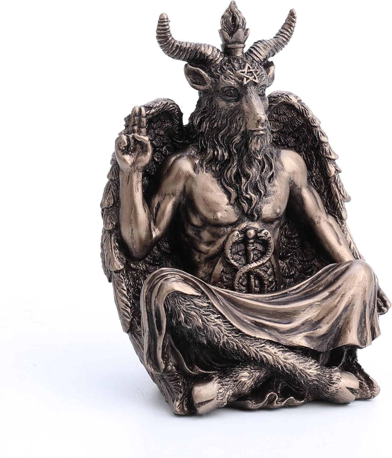 Veronese Design 4 3/4" Statue of Baphomet Sitting Meditation Pose Resin Sculpture Hand Painted Finish