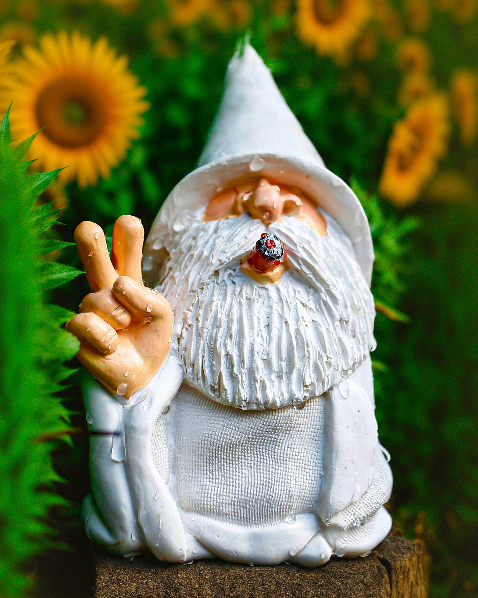 Leverse Middle Finger Statue, 5.9in Naughty Gnomes, Funny Garden Gnomes Smoking Gnomes Decorations for Yard Outdoor Lawn Home Garden Decor Halloween Housewarming Christmas Gnomes Gifts for Man