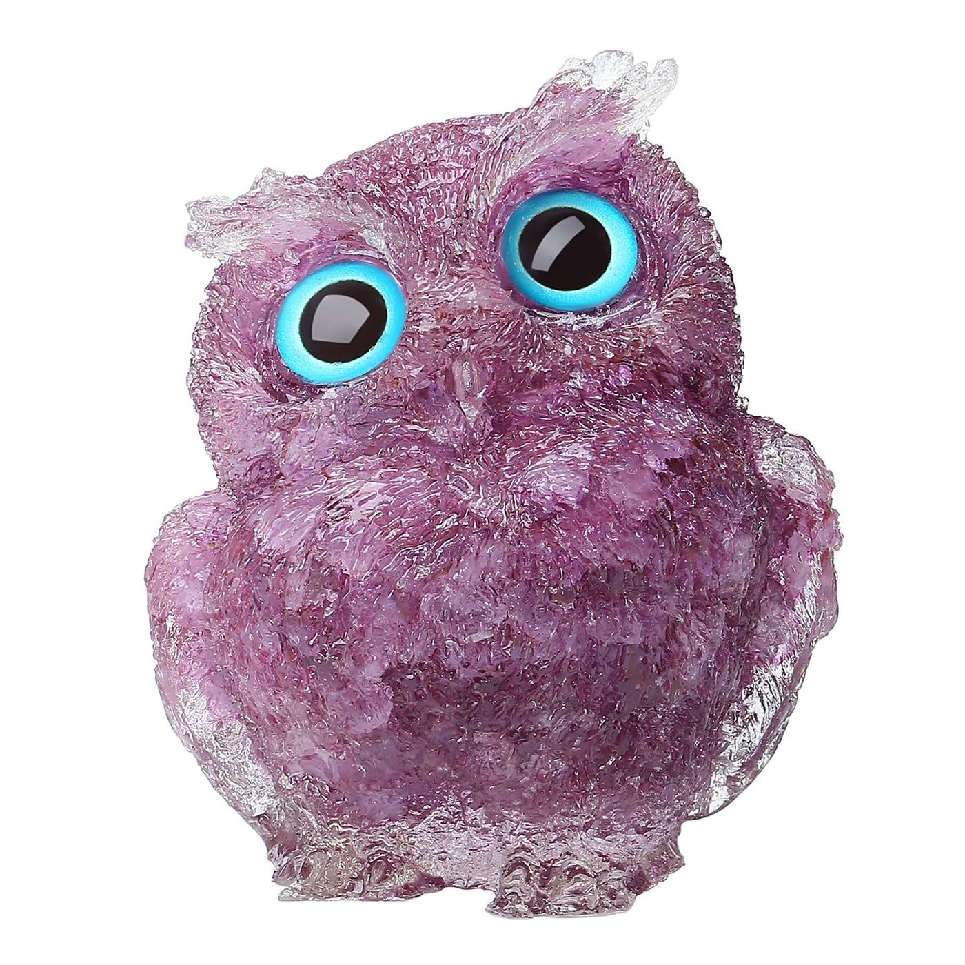 LAIDANLA Aquamarine 2.4" Owl Statue Natural Healing Crystal Cute Owl Animal Figurine Pocket Sculpture Reiki Spiritual Energy Gemstone Home Office Room Desk Decor Gifts for Women Men