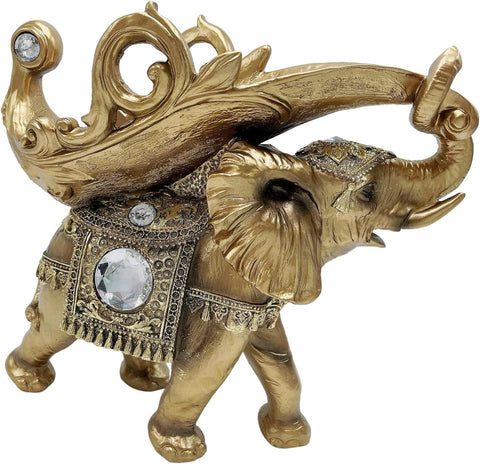 Lucky Wealth Thai Elephant Wine Rack Bottle Holder, Wine Rest Figurine Statue, Feng Shui Home Decor on Tabletops and Counters, Wine Lovers Anniversary Housewarming Unique Gifts for Her