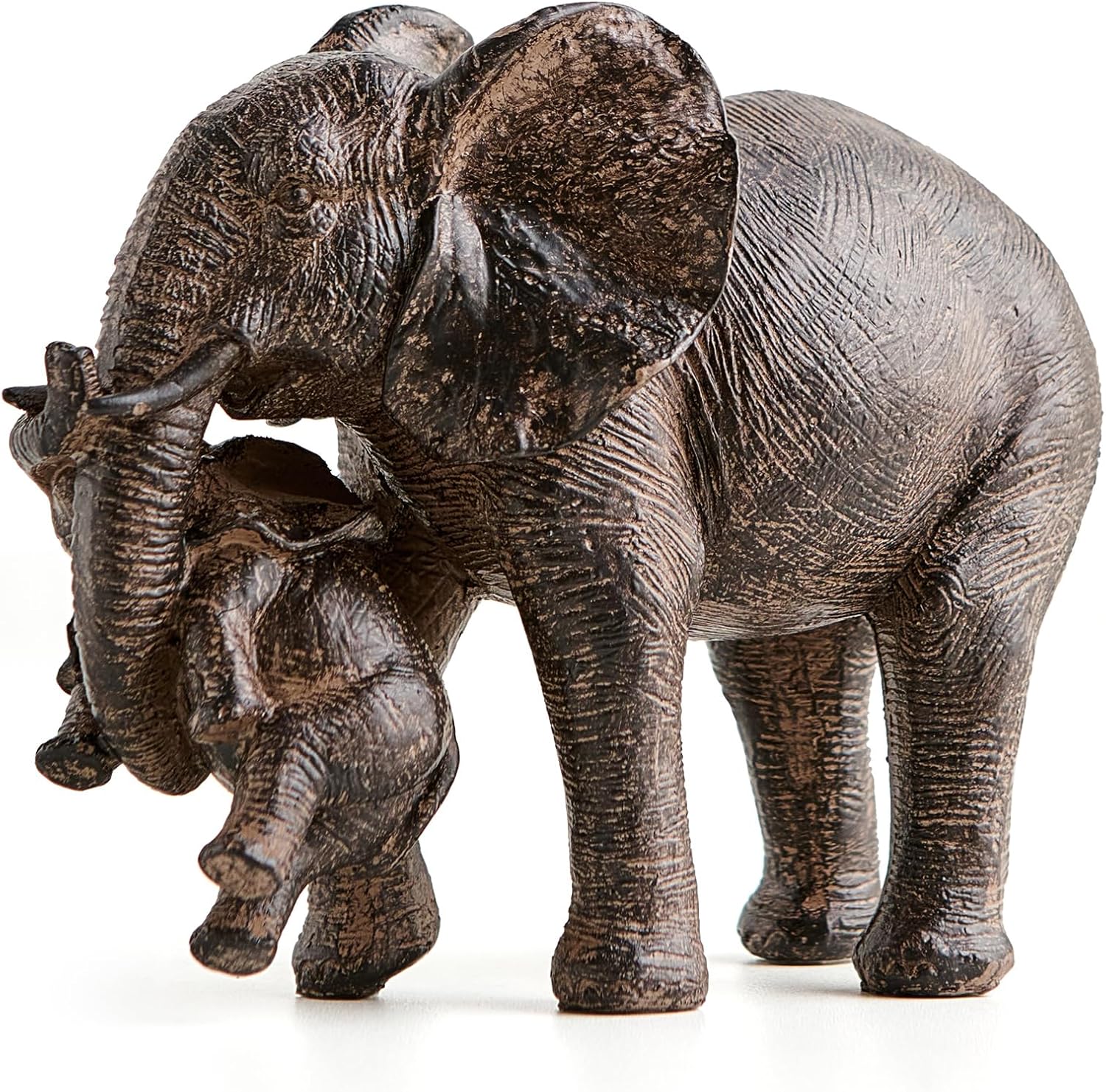 Home Decor Elephant Statue, Rustic Gold Coffee Tabel Bookshelf Decor Acctens, Elephant Decoration for Good Luck, Mom Gifts, Home Living Room Bedroom Office Decorations (Rustic Gold Elephant)