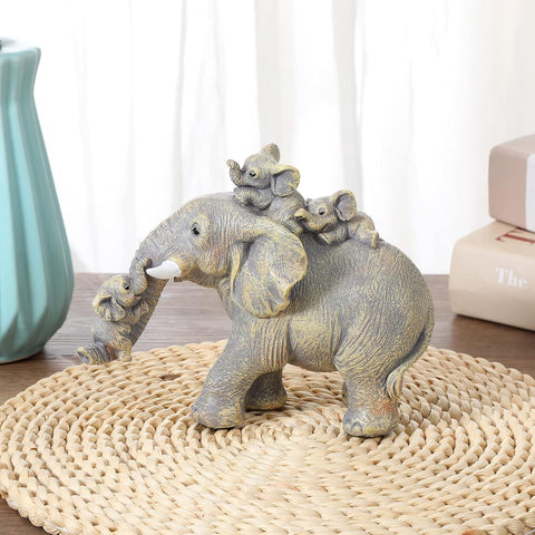 Elephant Gifts for Women,Elefantes Sala De La Suerte Decorativos,Cute Statue Decor Brings Love, Grayish Yellow Figurines Home Decoration Living Room