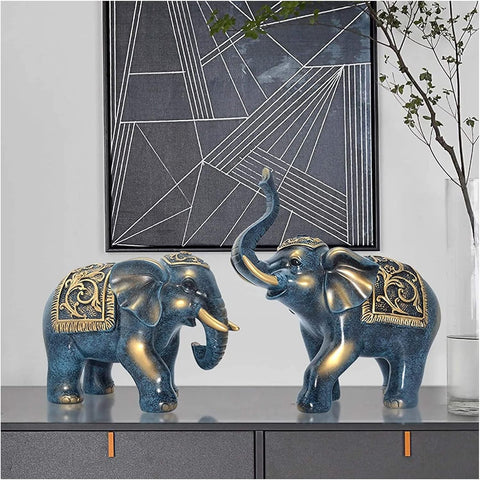 Sculpture Tabletop Elephant Statue Decoration Lucky Elephant Furnishing Living Room Wine Cabinet Entrance Opening Gift Decor Statue